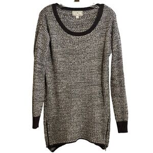 Anthropologie Ruby Moon Knit Zip Detail Black and Grey Women’s XL Sweater